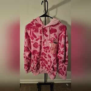 Pink Mushroom Pattern Hoodie